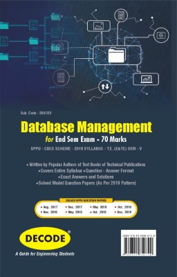 Database Management for SPPU 19 Course (TE - SEM V - E &TC - 304183) (Decode)(Paperback, MRS. ANURADHA A. PUNTAMBEKAR)