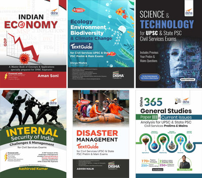 Text Guides for Civil Services General Studies Paper III - Economy, Environment, Internal Security, Disaster Management, Science & Technology with Current Affairs Analysis (Set of 6 Books) Previous Year Questions Pyqs Powered with Expert's Advice, IAS Prelims & Mains Pointers(English, Paperback, Son