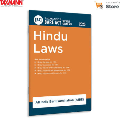Taxmann's Hindu Laws [Bare Act without Comments | AIBE] – Compiling Five Key Legislations on Hindu Personal Laws in an Updated | AIBE-compliant Format—Ensuring Accuracy | Authenticity(Paperback, Taxmann)