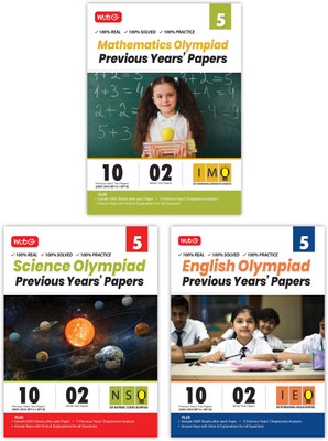 MTG IMO-NSO-IEO Class-5 Olympiad Previous Years Papers (2023-2019 Set A & B) Mathematics, Science & English (Set of 3 Books) | Mock Test Papers with Sample OMR Sheet For 2024-25 Exam(Paperback, MTG Editorial Board)