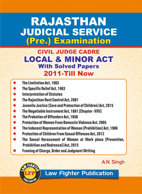 Rajasthan Judicial Service pre exam civil judge cadre / RJS 2024 Local & Minor Acts with Solved Papers 2011-2021 Law Fighter(Paperback, A.N.Singh, Vivek Kumar Singh)