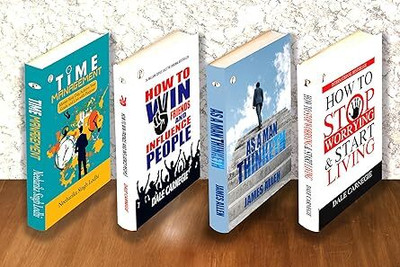 How to Stop Worrying & Start Living + How to Win Friends and Influence People + TIME MANAGEMENT + As a Man Thinketh Combo set of 4 Books(Paperback, Allen James Carnegie Dale,Neeharika Singh Lodhi)