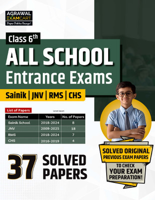 Examcart Class 6th All School Entrance Exams Book | 37 Solved Papers | Sainik School, Navodaya Vidyalaya, Central Hindu School, NMMS | Previous Year Papers with Answers | English Medium(Paperback, Examcart Experts)