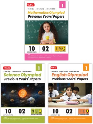 MTG IMO-NSO-IEO Class-1 Olympiad Previous Years Papers (2023-2019 Set A & B) Mathematics, Science & English (Set of 3 Books) | Mock Test Papers with Sample OMR Sheet For 2024-25 Exam(Paperback, MTG Editorial Board)