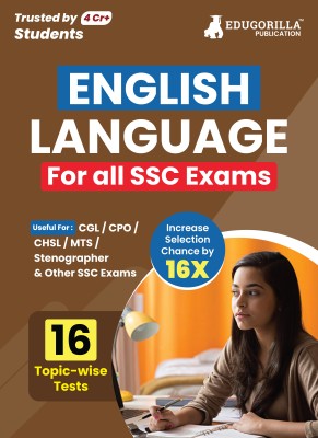 English Language For SSC Exams  - 2024 - 16 Solved Topic-Wise Tests For SSC CGL, CPO, CHSL, MTS, Stenographer, and Other SSC Exams with Free Access To Online Tests(English, Paperback, EduGorilla Prep Experts)