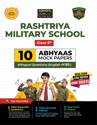 Examcart Rashtriya Military School (RMS) Class 6 Practice Sets for Entrance Exam 2026 | 10 Abhyaas Mock Test Papers with OMR Sheets | Bilingual (English & Hindi)(Paperback, Examcart Experts)