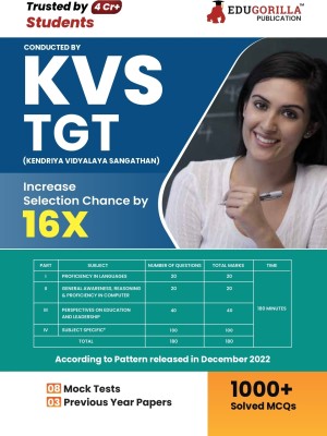 KVS TGT Book  - 2024 : Trained Graduate Teacher (English Edition) - 8 Mock Tests and 3 Previous Year Papers (1000 Solved Questions) with Free Access to Online Tests(English, Paperback, Edugorilla Prep Experts)