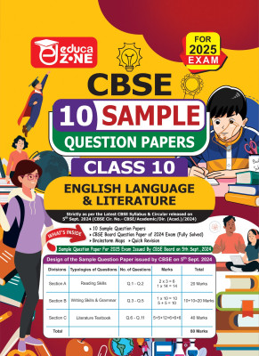 Educazone CBSE 10 Sample Question Papers Class 10 English Language & Literature Book (For Board Exam 2025)(Paperback, Educazone Panel of Experts)