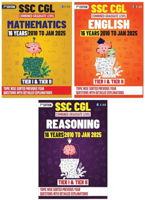 SSC CGL Book 2025  - SSC CGL Maths,SSC CGL Reasoning and SSC CGL English Books (Set of 3 Books) | SSC CGL Previous Solved Papers (2010 to Jan 2025) | Best Seller SSC CGL PYQ Books 2025 | Tier 1 and Tier 2 Chapter wise & Topic wise Sorted SSC CGL Previous Year Question Paper | IFAS Publications(Paper