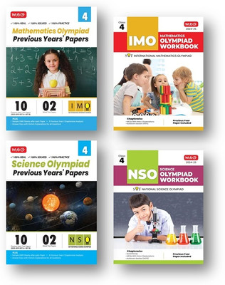 Mtg Class 4 International Mathematics Olympiad (IMO) and National Science Olympiad (NSO) [ 10 Previous Years Papers (2023-2019 Set A & B) + Work Book ]- Combo Pack (Set Of 4 Books)-Edition-2024-25(Paperback, MTG EXPEART TEAM)