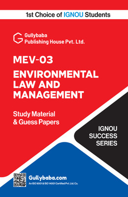 MEV-003 Environmental Law and Management | IGNOU Help Book Including Solved Exam Guess Paper & Practice Paper with Important Exam Notes | by-Gullybaba(Paperback, Gullybaba.com Panel)