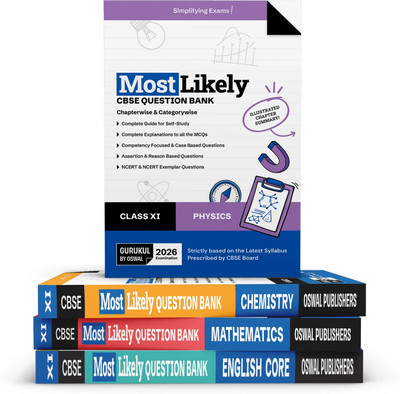 Gurukul By Oswal Most Likely Science Stream (PCME) CBSE Question Bank Class 11 Bundles (Set of 4) : Physics, Chemistry, Maths & English Core for Exam 2026(Product Bundle, Oswal Publishers)