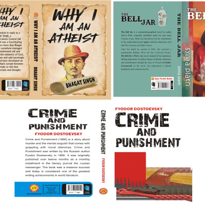 Best of 3 classical Books The bell Jar +Why i am Atheist+Crime And Punishment English Edition Pepar Back(Pepar Back, Fyodor DOstoevsky, Bhagat Singh, Sylvia Plath)