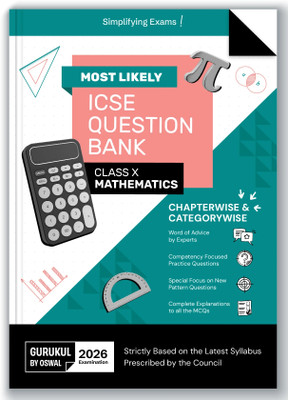 Gurukul By Oswal Mathematics Most Likely Question Bank ICSE Class 10 Exam 2026 - Chapterwise & Categorywise Topics, Comptency Focused Questions, Expert Advice, PYQs, Latest Syllabus New Paper Pattern(Paperback, Oswal Publishers)