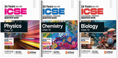(Old Edition) Arihant ICSE Chapterwise-Topicwise Solved Papers (2023-2000) - Physics, Chemistry,Mathematics Class 10(Paperback, Rahul Kumar)