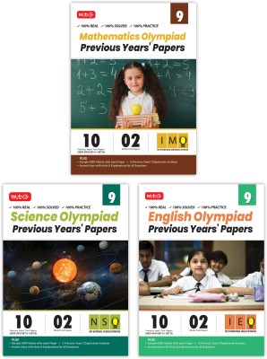 MTG IMO-NSO-IEO Class-9 Olympiad Previous Years Papers (2023-2019 Set A & B) Mathematics, Science & English (Set of 3 Books) | Mock Test Papers with Sample OMR Sheet For 2024-25 Exam(Paperback, MTG Editorial Board)