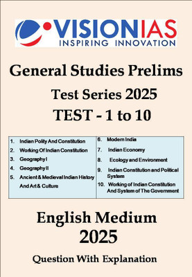 Vision IAS UPSC prelims test series 2025 | Test 1 To 10 With Solutions Topic Wise | English Medium | Photocopy B&W(Paperback, Vision IAS)