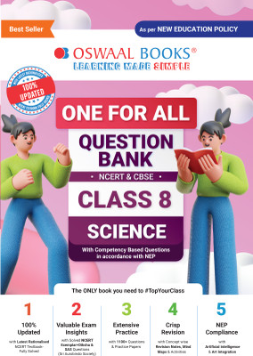 Oswaal One For All Question Bank NCERT & CBSE, Class-8 Science For Latest Exam | With Competency Based Questions | As Per NEP(Paperback, Oswaal Editorial Board)