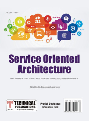 Service Oriented Architecture for BE Anna University R17 CBCS (VII - CSE /IT/Prof. Elec.-III- IT8074)(Paperback, Pranjali Deshpande, Soudamini Patil)