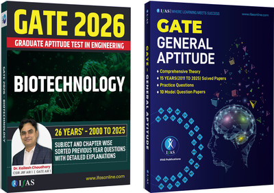 GATE Biotechnology 2026  - GATE General Aptitude (Set of 2 Books) | Previous Years Solved Questions Papers 2025 (2000 to 2025) with Detailed Solutions | Bestselling Chapter Wise & Topic Wise PYQ Book for GATE Biotechnology BT and GATE General Aptitude Exams | Two Brothers Publications(Paperback, Two
