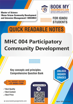 IGNOU MHC 004 Participatory Community Development Study Guide (Quick Readable Notes) with High-Quality 80 GSM A4 Paper - Ensuring Clear Prints for Enhanced Learning and Effective Study Sessions for IGNOU Students - English Edition(Paperback, BMA Publication)