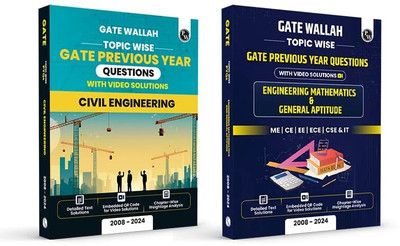 PW GATEWALLAH Topicwise Previous Years Solved Questions with Video Solutions Civil Engineering and Engineering Mathematics & General Aptitude Combo Set of 2 Books For 2025 Exams(Paperback, PW)