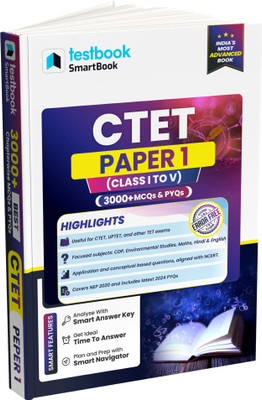 Testbook CTET & State TET Paper 1 SmartBook with 3000+ MCQs & PYQs in English | Covers CDP, EVS, Maths, Hindi & English  - 2025 Edition | Ideal for CTET, UPTET & Other TET Exams (Class I to V)(Paperback, Testbook)