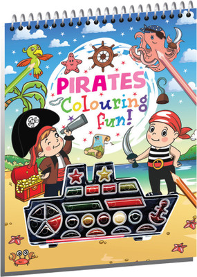Hello Friend Books Giant Water Colouring Sprial Pad: Pirates Copy to Colour- Fun and Easy Colouring with Paints(Paperback, Hello Friend Books)
