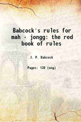 Babcock's rules for mah - jongg the red book of rules 1923 [Hardcover](Hardcover, J. P. Babcock)