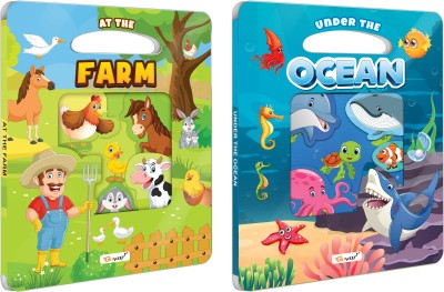 At the Farm and Under the Ocean Window Cut Board Book(Board Book, GO WOO)