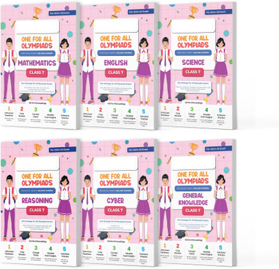 Oswaal One for All Olympiad Previous Years' Solved Papers Class 7 (Set of 6 Books) Maths, English, Science, Reasoning, Cyber & General Knowledge (for 2024-25 Exam)(English, Paperback, Jain P.) Oswaal One for All Olympiad Previous Years' Solved Papers Class 7 (Set of 6 Books) Maths, English, Science, Reasoning, Cyber & General Knowledge (for 2024-25 Exam)(English, Paperback, Jain P.)