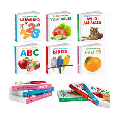 Pocket Books Set of ABC, Numbers, Fruits, Vegetables, Wild Animals, Bi(English, Hardcover, unknown)
