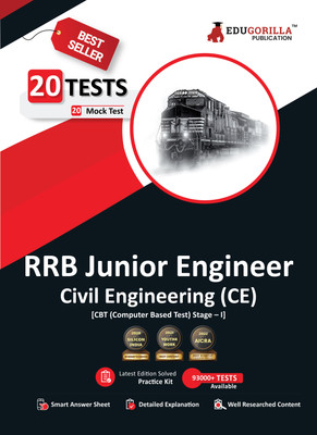 RRB JE Civil Engineering Book  - 20 Full-length Mock Tests (2000+ Solved Questions) | Free Access to Online Tests(English, Paperback, Edugorilla Prep Experts)