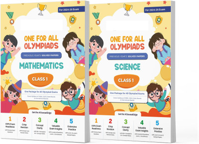 Oswaal One for All Olympiad Class 1 (Set of 2) Science Mathematics | Previous Years Solved Papers | for 2024-25 Exam(English, Paperback, Jain P.)