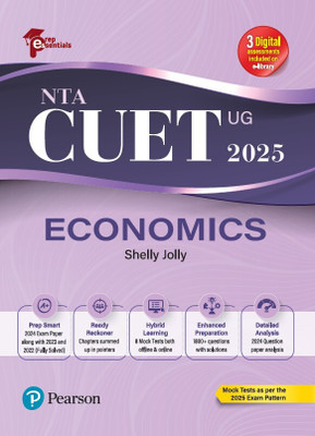 Prep Essentials NTA CUET (UG) Economics - 2025 | 3 Digital Assessments Include on e-Library | Mock Tests As Per the 2025 Exam Pattern | 2024 Exam Paper Along With 2023 and 2022 (Fully-Solved) | 8 Mock Tests Both Offline & Online Exam | 1800+ Questions with Solutions |(Paperback, Shelly Jolly) Prep Essentials NTA CUET (UG) Economics - 2025 | 3 Digital Assessments Include on e-Library | Mock Tests As Per the 2025 Exam Pattern | 2024 Exam Paper Along With 2023 and 2022 (Fully-Solved) | 8 Mock Tests Both Offline & Online Exam | 1800+ Questions with Solutions |(Paperback, Shelly Jolly)