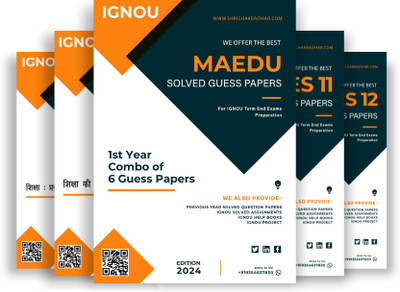 MA Education (MAEDU) 1st Year IGNOU Guess Paper Combo in Hindi Medium (Set of 6 Subjects including MES 011, MES 012, MES 013, MES 014, MES 015 & MES 016) covering 30 Most Important Questions for each subject | Guess Paper Specially for IGNOU TEE of June & December 2025 sessions. - Get the PDF of th MA Education (MAEDU) 1st Year IGNOU Guess Paper Combo in Hindi Medium (Set of 6 Subjects including MES 011, MES 012, MES 013, MES 014, MES 015 & MES 016) covering 30 Most Important Questions for each subject | Guess Paper Specially for IGNOU TEE of June & December 2025 sessions. - Get the PDF of th
