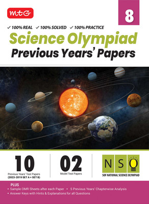 MTG NSO Class-8 Olympiad 10 Previous Years Papers (2023-2019 Set A & B) Science with Mock Test Papers - Sample OMR Sheet with Chapterwise Analysis | SOF Olympiad Books For 2024-25 Exam(English, Paperback, MTG Editorial Board)