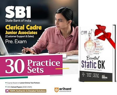 Arihant SBI Clerical Cadre Junior Associates 30 Practice Sets Pre Exam For 2024 Along with Static Gk(Paperback, Sanjeev dixit)