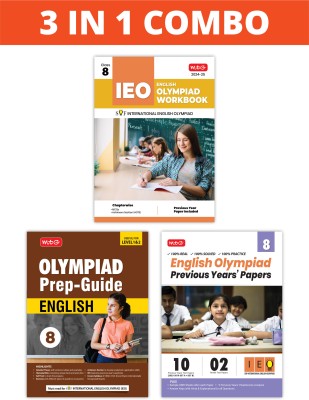 MTG International English Olympiad (IEO) Workbook, Prep-Guide & Previous Years Papers (PYQs) with Mock Test Paper Class 8 - SOF Olympiad Books For 2024-25 Exam (Set of 3 Books)(Paperback, MTG Editorial Board)