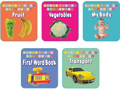 First Padded Board Book -1 to 5 Pack 2  - Books includes Fruit, Vegetables, My Body, First Word Book, and Nursery Rhymes.(English, Hardcover, unknown)
