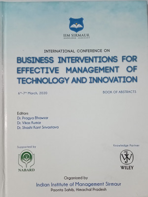 International Conference on Business Interventions for Effective Management of Technology and Innovation(Paperback, Editors: Dr. Pragya Bhawsar, Dr. Vikas Kumar,Dr. Shashi Kant Srivastava) International Conference on Business Interventions for Effective Management of Technology and Innovation(Paperback, Editors: Dr. Pragya Bhawsar, Dr. Vikas Kumar,Dr. Shashi Kant Srivastava)