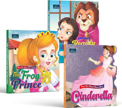 Fairy Tale Shaped Story Book-Beauty and the Beast+Cinderella+Frog Prince|Set of3(Board Book, BOOKFORD)