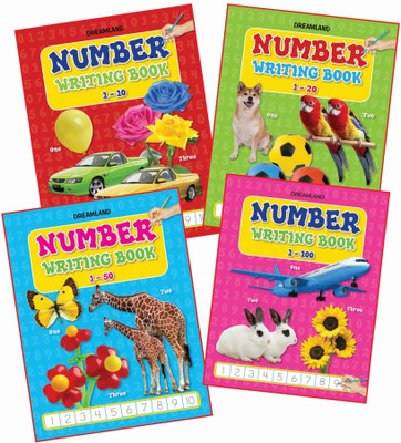 No. Writing Book Pack  - Number Writing for Kids Ages 2-5 – Set of 4 Early Learning Activity Books | Numbers 1-10, 1-20, 1-50 & 1-100 | Handwriting, Tracing & Counting Exercises(English, Paperback, unknown)