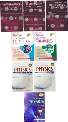 combo of ( New Simplified Physics (Volume-1 & 2+ Lab Manual Of Physics class 12 + Mathematics class 12th Vol. 1, Vol. 2 + Pradeep's New Course Chemistry for Class 12 (Vol. 1 & 2))(Paperback, S.L. ARORA, R.D. Sharma, S.C. Kherpal)