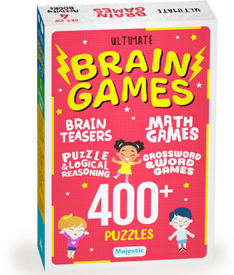 The Ultimate Brain Games Collection Set of 4 books Brain Booster Activities for kids Puzzle & logical Reasoning Maths Games Crossword & Word Games Brain Teasers(Paperback, The Book Tree)