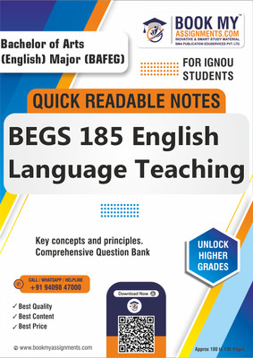 IGNOU BEGS 185 English Language Teaching Quick Readable Notes for Success - Crafted with 80 GSM A4 Paper for Clear Prints, Ensuring an Effective Study Experience for Students - English Edition(Paperback, BMA Publication)