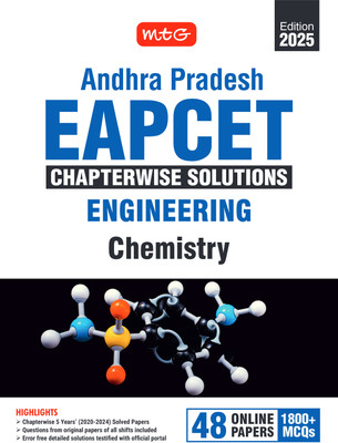 MTG Andhra Pradesh EAPCET Chapterwise Previous Years (2020-2024) Solved Question Papers Chemistry Book | 1800+ MCQs with Detailed Solutions | PYQs Question Bank For 2025 Exam(English, Hardcover, MTG Editorial Board)
