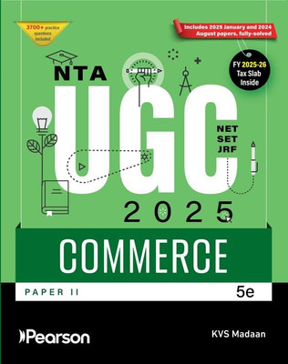 Pearson NTA UGC NET/SET/JRF Paper -II Commerce 2025 | Solved Paper Aug '24 & June'25 | FY 25-26 Tax slab | Chapterwise Practice Questions(Paperback, KVS Madaan)