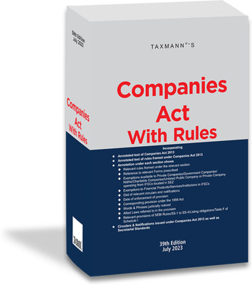 Taxmann's Companies Act with Rules | POCKET | PAPERBACK – Most authentic & comprehensive book covering amended, updated & annotated text of the Companies Act with 55+ Rules, etc. [2023](Paperback, Taxmann)
