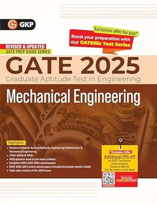 GKP GATE 2025 : Mechanical Engineering - Guide (Includes solved paper of 2024 exam)(Paperback, G.K. Publications (P) Ltd.)